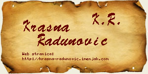 Krasna Radunović vizit kartica